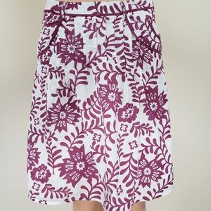 Hillard & Hansen knee skirt floral cotton 4